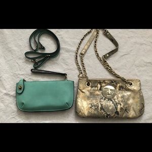 2 bags NEW - wristlet, chain purse